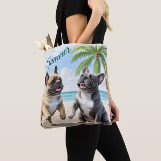Bolso De Tela Französische Bulldoggen Strand French Bulldog