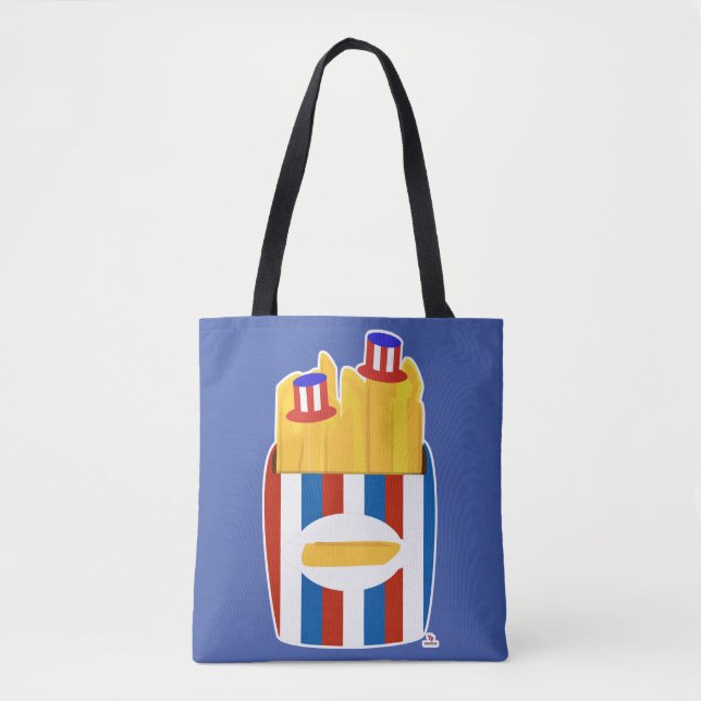 Bolso De Tela Freedom Fry Funny Epic American Side Personalizado (Anverso)