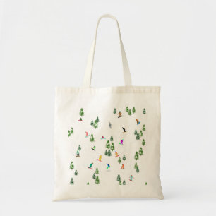 Bolso De Tela Freeride Snowboarder Ilustracion Snowboarding