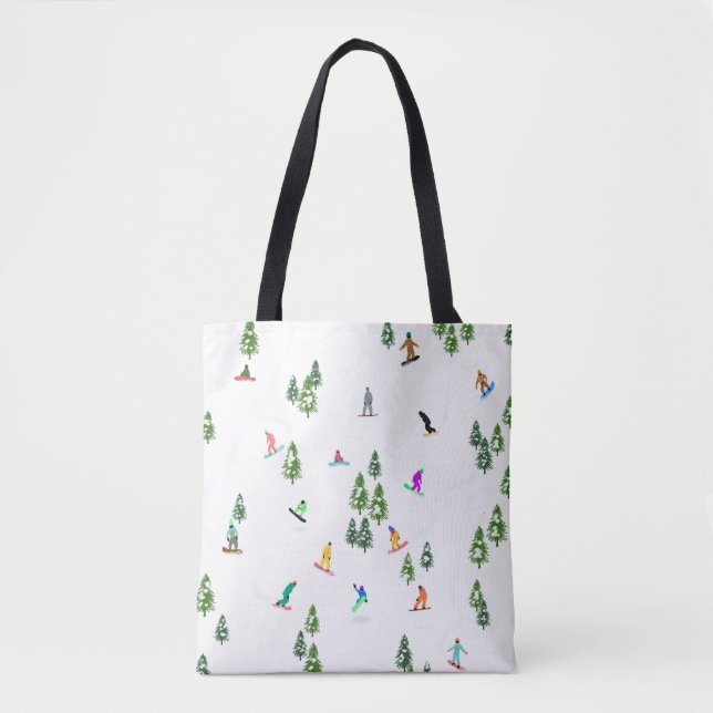 Bolso De Tela Freeride Snowboarder Ilustracion Snowboarding (Anverso)