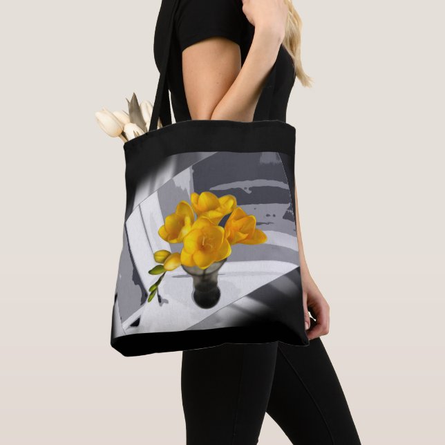 Bolso De Tela Freesia amarilla (Detalle)