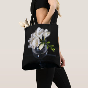 Bolso De Tela freesia blanca en un vaso