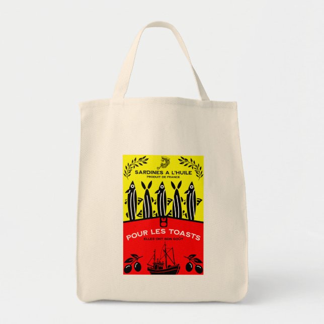 Bolso De Tela French Vintage Sardine Kitchen (Frente)