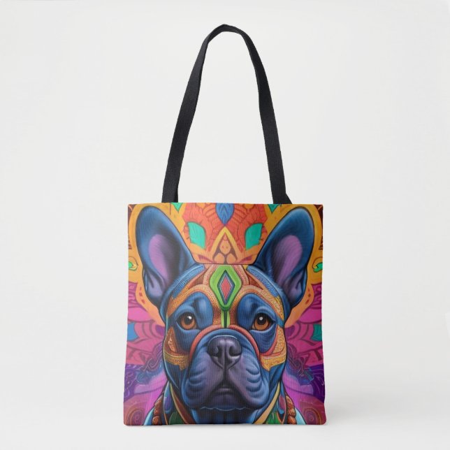 Bolso De Tela Frenchie Fun Birthday Fantasy (Anverso)