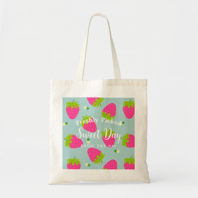 Bolso De Tela Fresa Aqua (Frente)