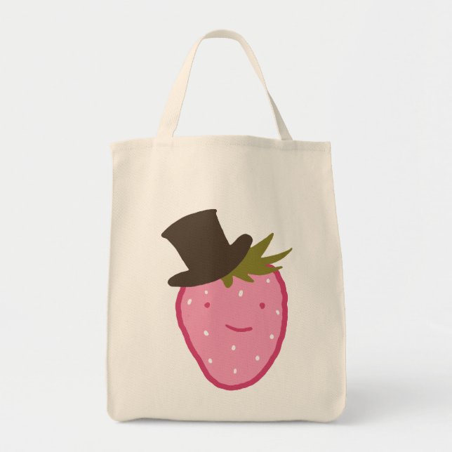 Bolso De Tela Fresa con sombrero de copa (Frente)