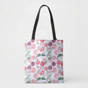 Bolso De Tela Fresa de cereza roja