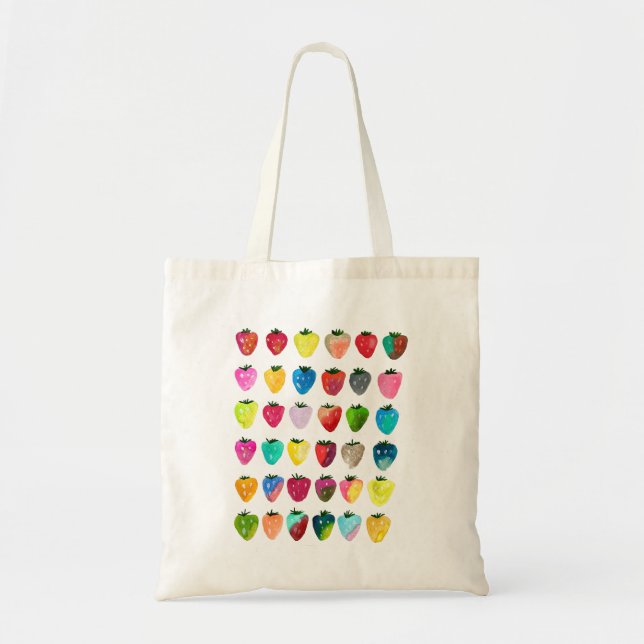 Bolso De Tela Fresa dulzura linda fruta acuarela (Frente)