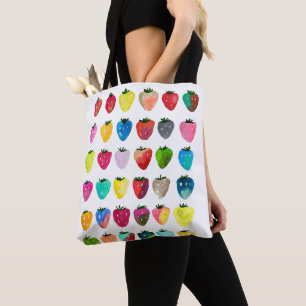 Bolso De Tela Fresa dulzura linda fruta acuarela