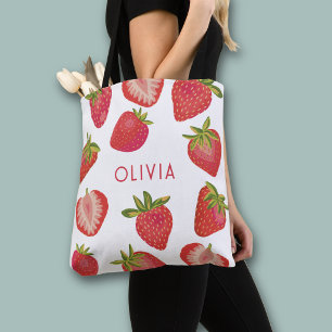 Bolso De Tela Fresa Nombre Personalizado
