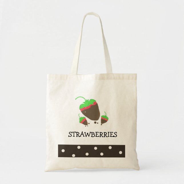 Bolso De Tela Fresas Bañadas en Chocolate (Frente)
