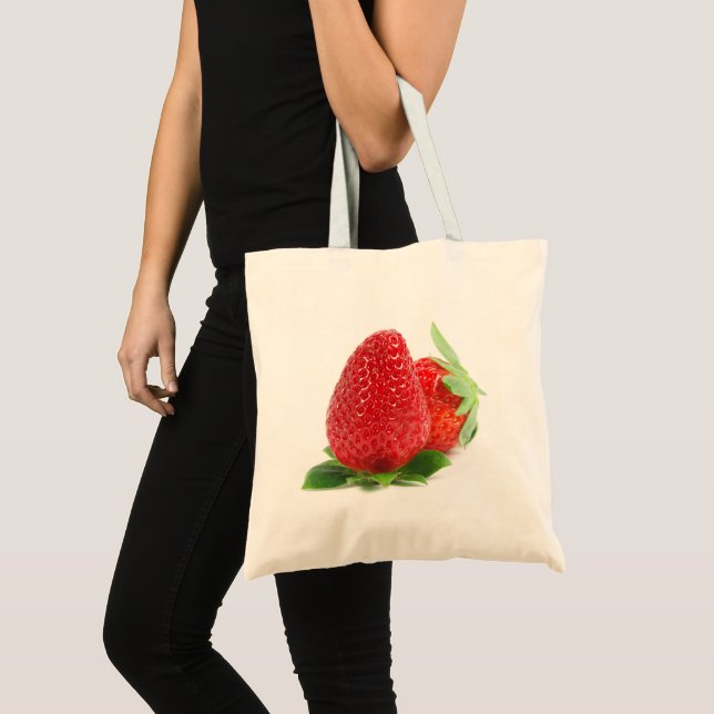 Bolso De Tela Fresas en blanco (Anverso (producto))
