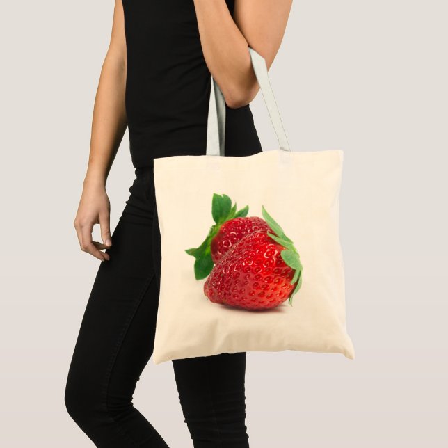 Bolso De Tela Fresas en blanco (Anverso (producto))