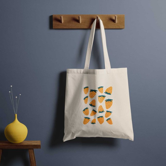 Bolso De Tela Fresas orgánicas de verano - naranja y verde (Subido por el creador)