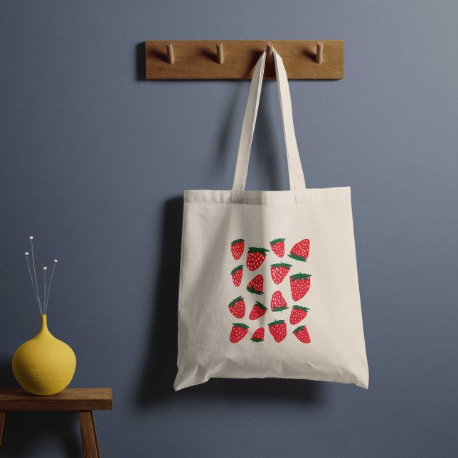 Bolso De Tela Fresas orgánicas de verano - rojas y verdes (Subido por el creador)
