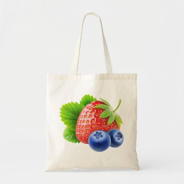 Bolso De Tela Fresas y arándanos (Frente)