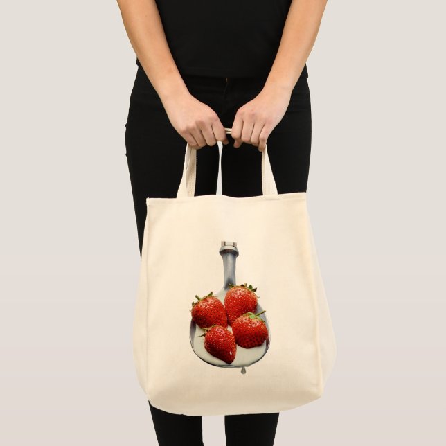 Bolso De Tela Fresas y Crema (Anverso (producto))