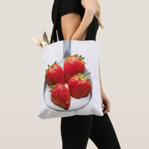 Bolso De Tela Fresas y Crema