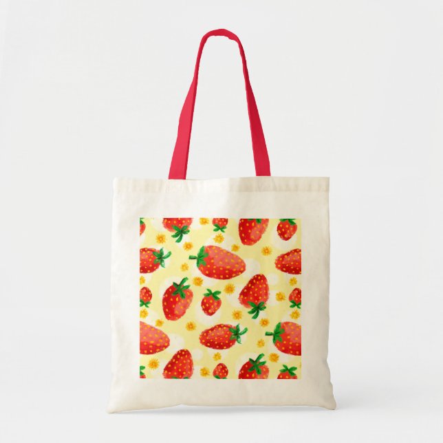 Bolso De Tela Fresas y dias iluminadas por el sol (Frente)