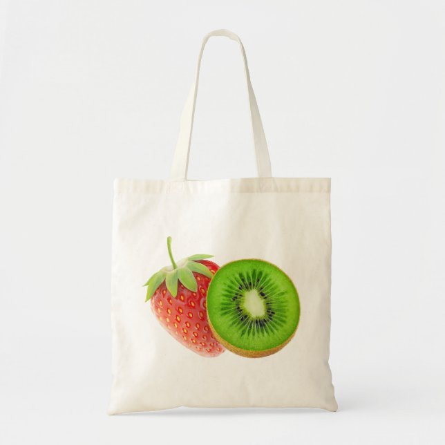 Bolso De Tela Fresas y kiwi (Frente)