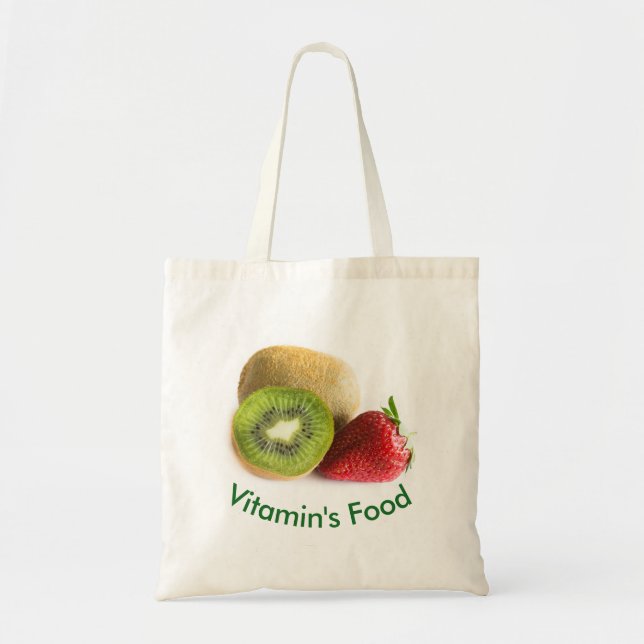 Bolso De Tela Fresas y kiwi (Frente)