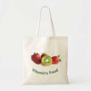Bolso De Tela Fresas y kiwi