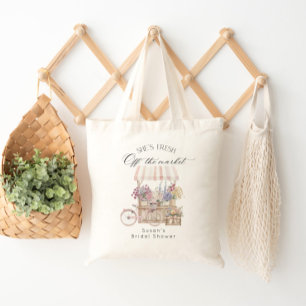 Bolso De Tela Fresco del Mercado Carrito de Flores Despedida de 