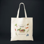 Bolso De Tela Fresco del mercado Ducha de novia<br><div class="desc">Cultivadores de maíz que comercializan alimentos frescos inspirados en frutas y verduras pintadas a mano Fresco del mercado tote de ducha de novia.</div>