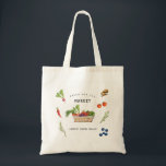 Bolso De Tela Fresco del mercado Ducha de novia<br><div class="desc">Cultivadores de maíz que comercializan alimentos frescos inspirados en frutas y verduras pintadas a mano Fresco del mercado tote de ducha de novia.</div>