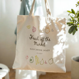 Bolso De Tela Fresco fuera del mercado Boda dibujada a mano Show