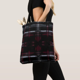 Bolso De Tela Fresco Plaid Patrón Gótico Grungy Destrozado