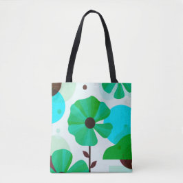 Bolso De Tela Fresh Green Floral Modern Tote Bag