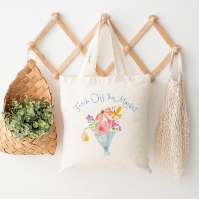 Bolso De Tela Fresh Off the Market Whimsical Bouquet (Subido por el creador)