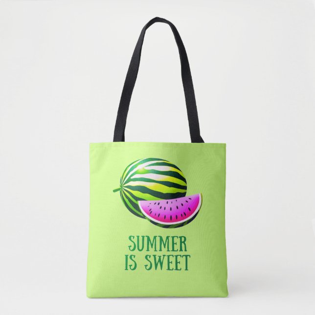 Bolso De Tela Fresh, Ripe Watermelon with Summer Vibes (Anverso)