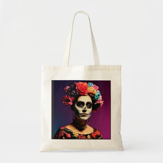 Bolso De Tela Frida Kahlo | El Día de los Muertos (Frente)