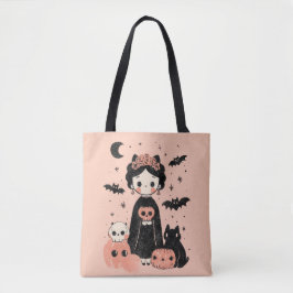 Bolso De Tela Frida Kahlo Pasteloween Pink Spooky Cute Halloween