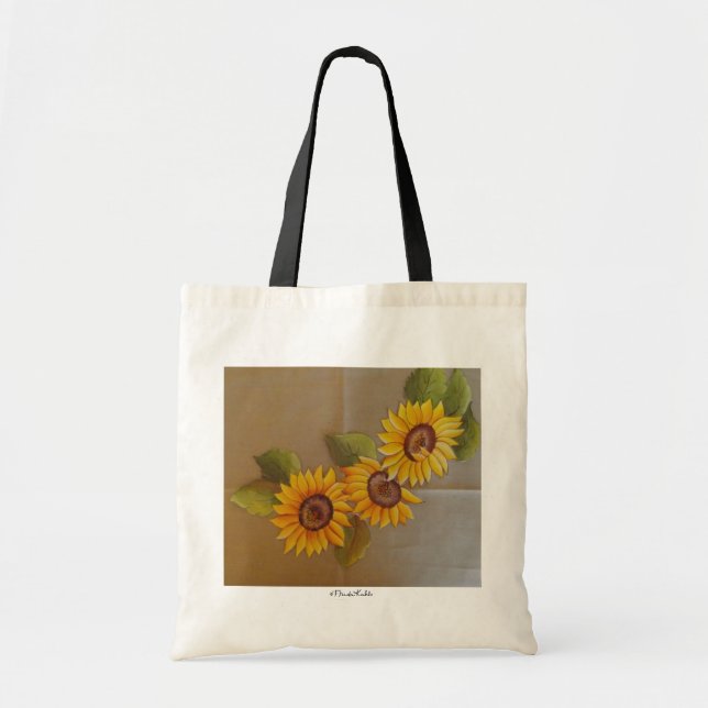 Bolso De Tela Frida Kahlo Pintado de girasoles (Frente)