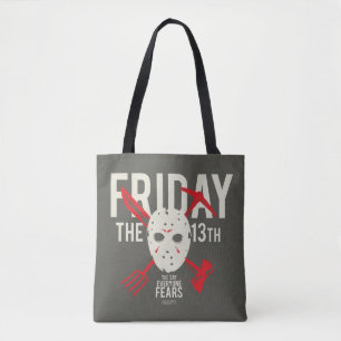 Bolso De Tela Friday the 13th   Weapons Cross Hockey Mask