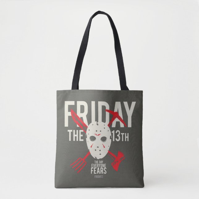 Bolso De Tela Friday the 13th | Weapons Cross Hockey Mask (Anverso)