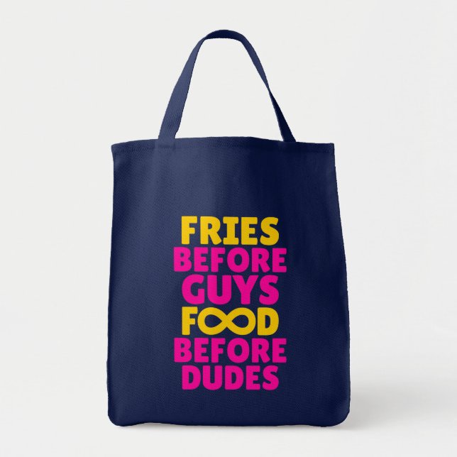 Bolso De Tela Fries antes de que los hombres coman antes del Tot (Frente)
