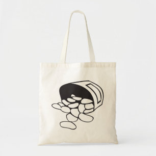 Bolso De Tela Frijoles Derramados Esquema en Blanco y Negro