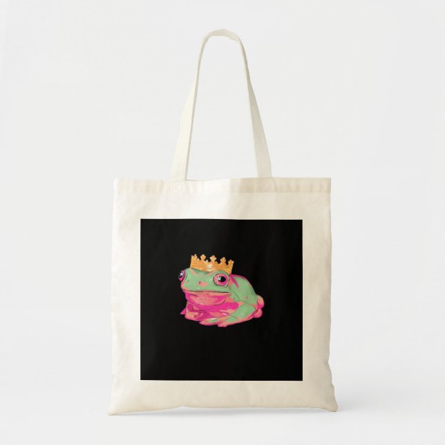 Bolso De Tela Frog King Funky Meme Classic Style (Frente)