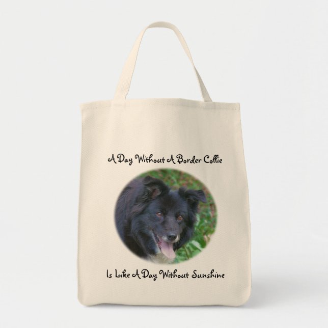Bolso De Tela Frontera Collie Love Sunshine Cute Dog (Frente)