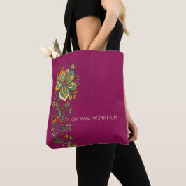 Bolso De Tela Fronteras de zarcillos de poder floral retro 2 + t