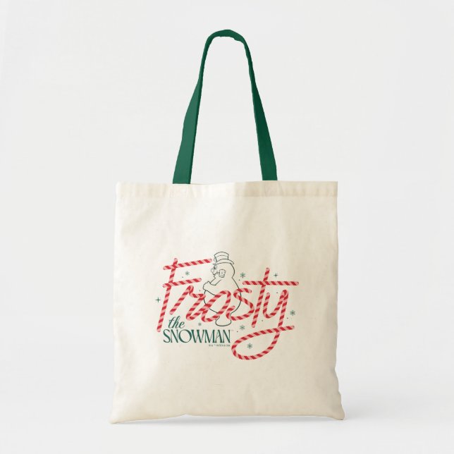 Bolso De Tela Frosty el logo de Snowman Candy Cane (Frente)