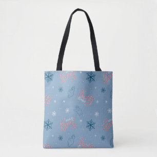 Bolso De Tela Frosty el patrón del copo de nieve azul