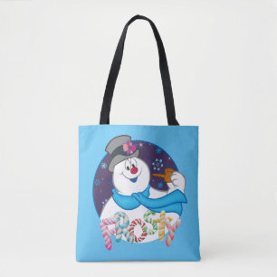 Bolso De Tela Frosty the Snowman™   Colorido nombre de la cañ