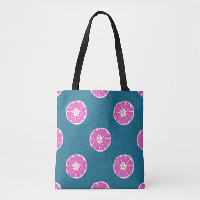 Bolso De Tela Fruit seamless pattern with orange. abstract,art,b (Anverso)