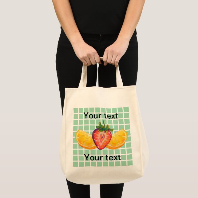 Bolso De Tela Fruit, Strawberry, orange (Anverso (producto))