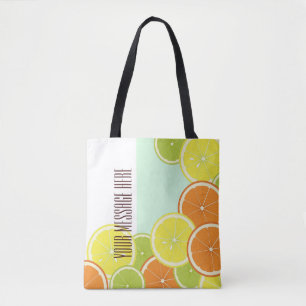 Bolso De Tela Fruta cítrica colorida moderna y elegante personal